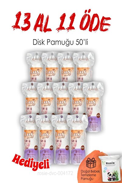 LUX 50'li Lux Disk Makyaj Pamuğu 13 AL 11 ÖDE ve ROSIE