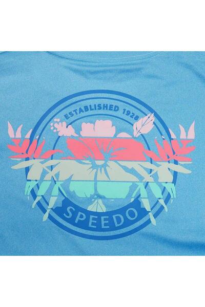 SPEEDO 8-00395716242 Ss Graphic Swim Shirt Am Men's Sunscreen T-Shirt Blue