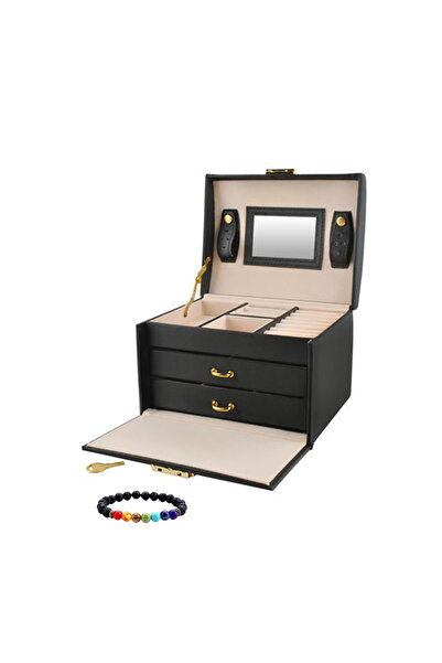 OEM XL jewelry box with mirror, key, handle, included Aromatherapy energy bra...