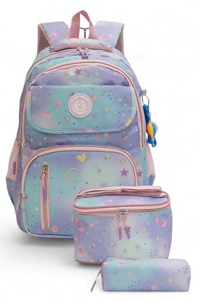 SYG Relaxion 5-compartment Waterproof Fabric Non-Shedding Lining Primary School Bag Set of 3 13SYG90