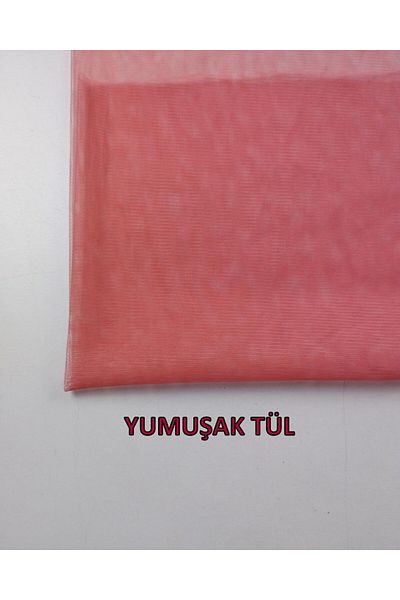 Kumaş Parça Ροζ εύκαμπτο τούλι 150 cm