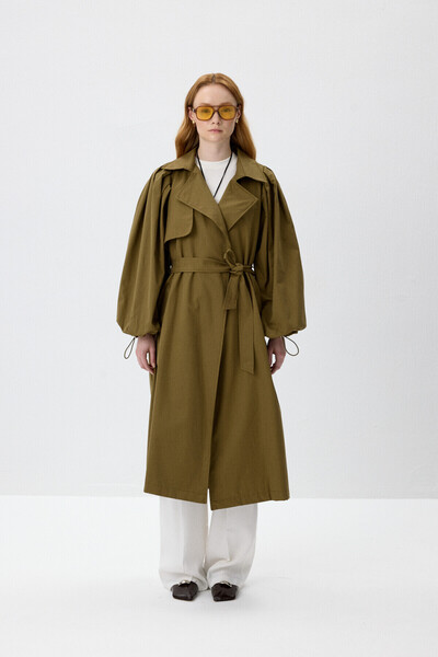 KUAD Haki Limited Balon Kol Trençkot