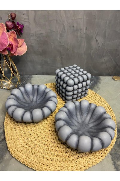 Gardenya Bubble Kare Mumluk Seti & İnci Tozu Mum ( Mum ve Fitil Pakete Dahil )
