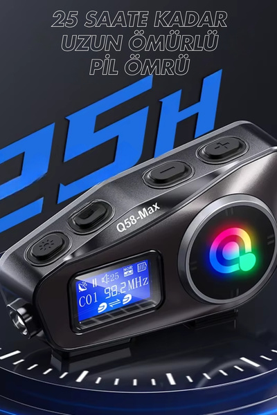 ELECTROZEN Q58-MAX Motosiklet Kask Kulaklık İnterkom 500m Menzil, Çift Sürücü Görüşme MP3/FM Radyo,LED Fenerli