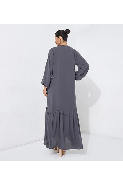 Rosette Abaya Gray Dress Abaya