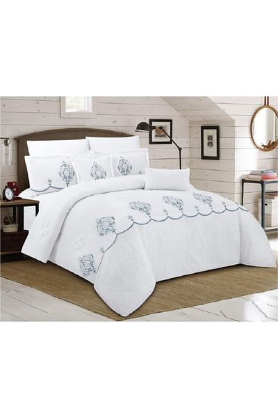 HOURS Venus-03 8-piece comforter set, made of durable, soft, and distinctive fabric, for two people.