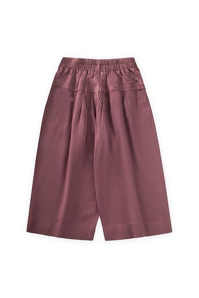 Cigit Gathered Linen Trousers with Corsage 2-7 Years Old Plum