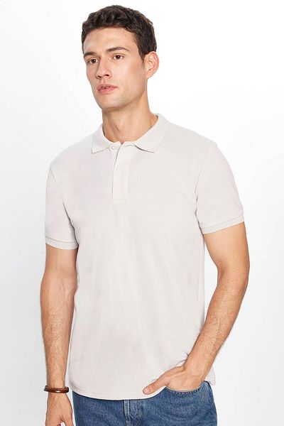 Tudors Men's Regular Fit Classic Fit 100% Cotton Plain Pique Gray Polo Neck T-Shirt