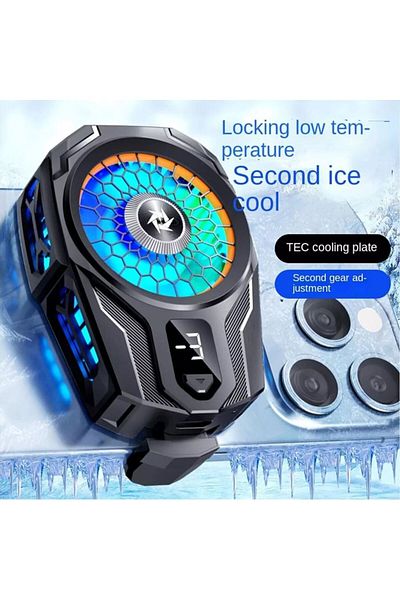 REDz Accessories XO-SL08 Phone Cooler, 2 Speed Fan, Magnet and Clamp Fixation, RGB LED, Black