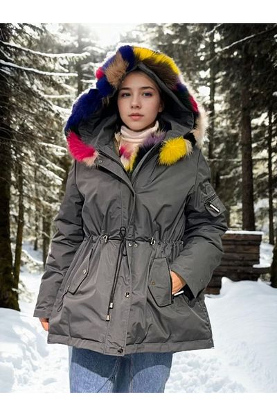 MODA Women's Waterproof Hooded Coat - Smoked