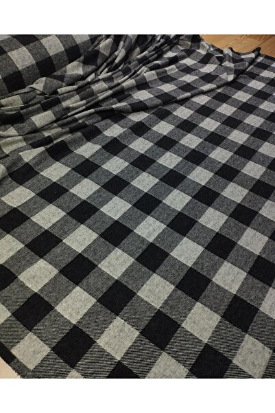 Kumaş Parça В'язаний м'який плед з квадратним візерунком, ширина: 130 см