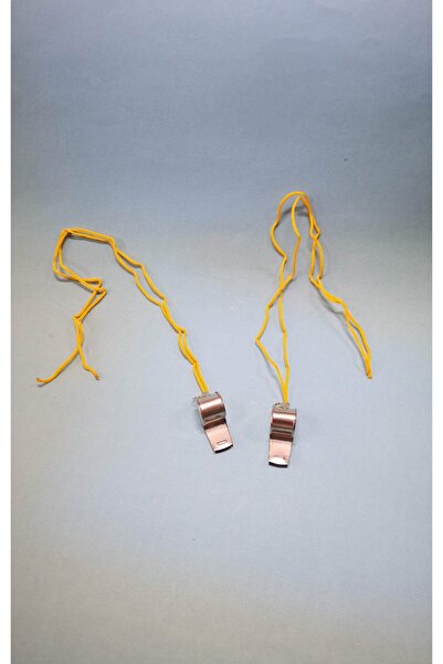 Linea Metal Düdük Futbol Basketbol Voleybol Spor Müsabakası Beden Eğitimi Dersi Sarı İpli 2 Adet Birlikte