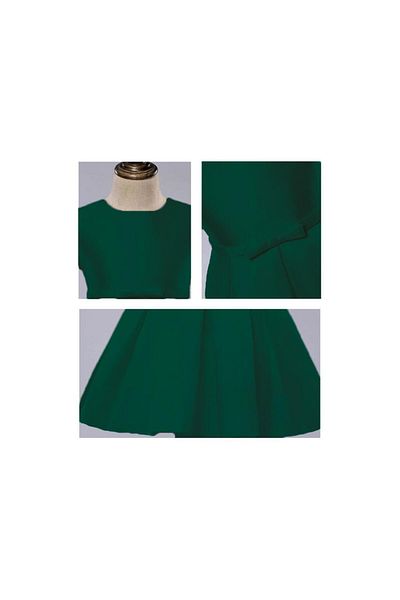 Mashotrend Shiny Fabric Girls' Evening Dress with Ribbons - Children's Evening Dress - Graduation Dress - Girls' Dress
