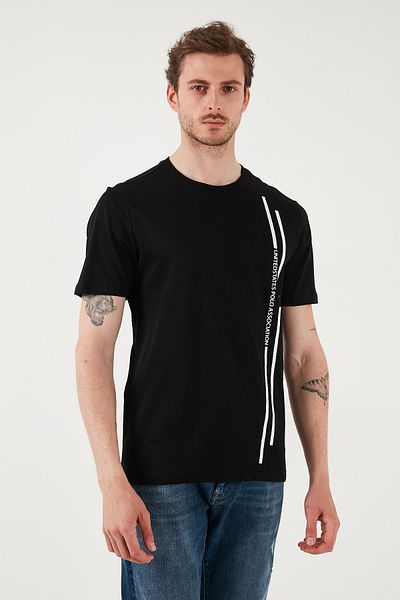 U.S. Polo Assn. U.S. Polo 100% Cotton Regular Fit Crew Neck Stripe Logo t Shirt Men t Shirt G081Sz0112104061