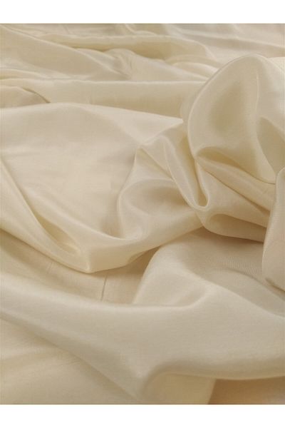 Kumaş Parça Viscose Cotton Flush Voile Ecru Color