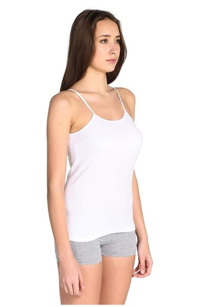 Pardon 3 Pieces Women's White Cotton Ribbed Stringed Undershirt // 3 Pieces
