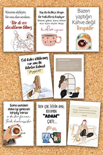 Pankart Evi Set de carduri de prezentare pentru cafea 8 piese - Decorare pano...