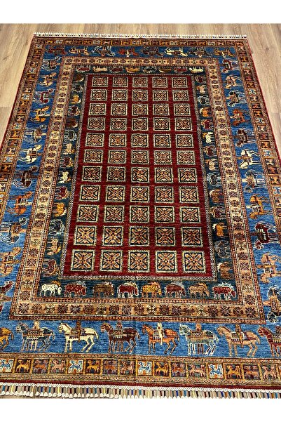 fethiyehalıkilim El Dokuma Afgan Pazırık Halısı –%100 Yün %100 El Dokuma Naturel Dekoratif Halı El İşi Özgün Tasarım