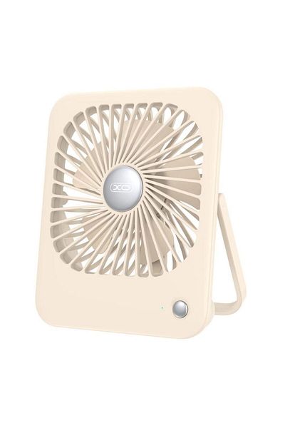 REDz Accessories Desk Fan, XO-MF83 Mini Desktop Fan, 3 Speeds, 2000mAh, Cream