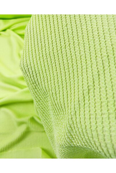 Kumaş Parça Puff din jerseu Wrap Wrap Verde Neon - 120 cm