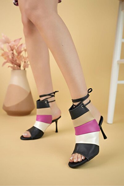 Nil Shoes Miwa Black Skin Colored High Heels