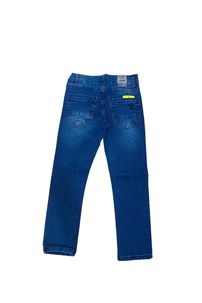 AZRA ÇOCUK GİYİM Pantaloni de blugi pentru copii albastru închis, cu talie completă din lycra, este reglată prin interior...