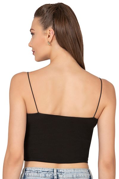 ÖZKAN underwear Özkan 27370 بلوزة نسائية مودال قطن ليكرا قطنية مطاطية مريحة ذات أربطة سباغيتي محبوكة على شكل قميص قصير محبوك