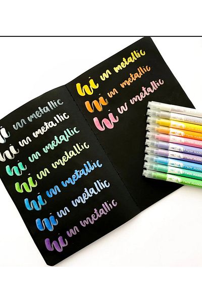 senacacollection 10 Colors Metalized Double Sided Twin Marker