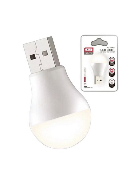 REDz Accessories Portable Bulb with USB Plug, Model XO-Y1, Night Light 1W, White