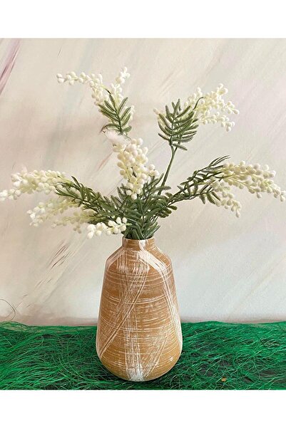 Dekorsende Yapay Mimoza Dalı Beyaz 86 Cm