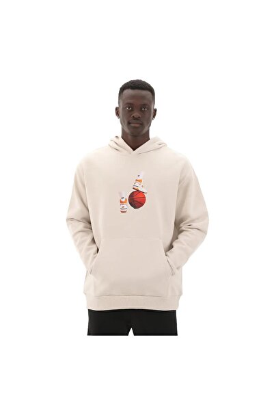 New Balance Mnh3411-Mbm Men's Sweatshirt Beige