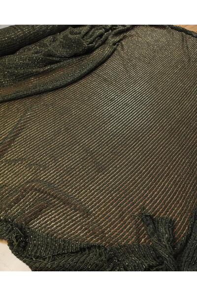 Kumaş Parça Tricotat Semi-transparent Sclipici Degradat Culoare Verde Latime: 150 cm