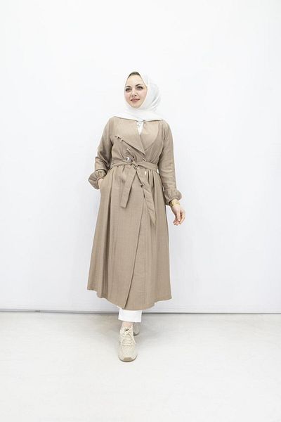 feray kaya 0291 Feray Kaya 0291 Trench din țesătură Ezel Strawberry