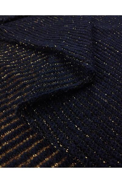 Kumaş Parça Tricotat Semi-transparent Sclipici Tranzit Culoare Bleumarin Latime: 150 cm