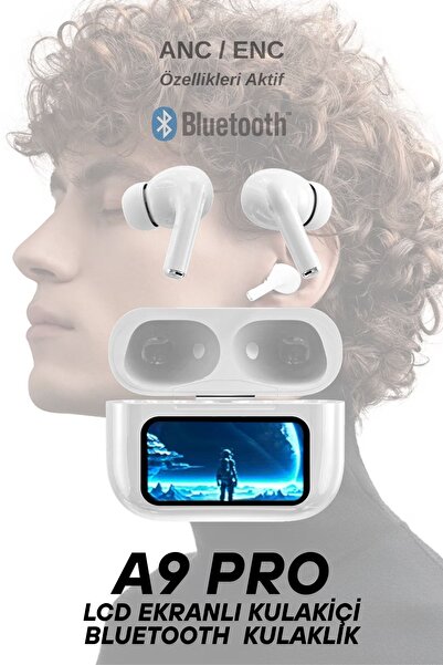 ELECTROZEN A9 Pro Dijital Ekranlı ANC Bluetooth Kulaklık Aktif Gürültü Engell...