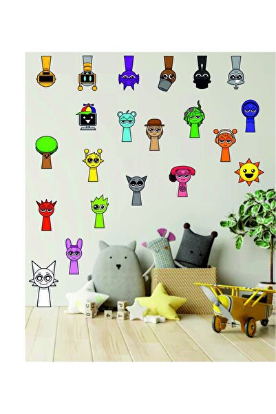 Home Sprunki Özel Kesim Etiket Çocuk Odası Yapıştırma Sticker