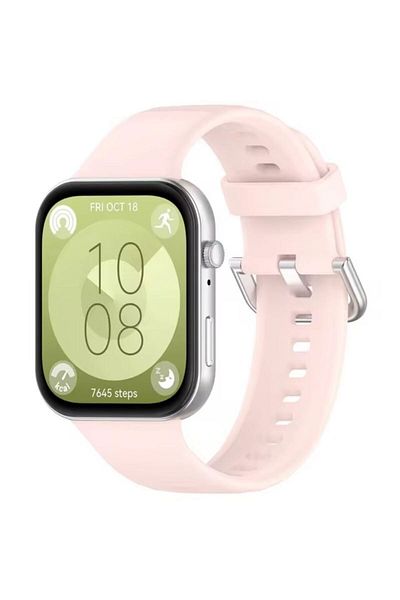 REDz Accessories Curea sport din silicon, compatibilă cu Huawei Watch Fit 3, subțire, reglabilă, roz