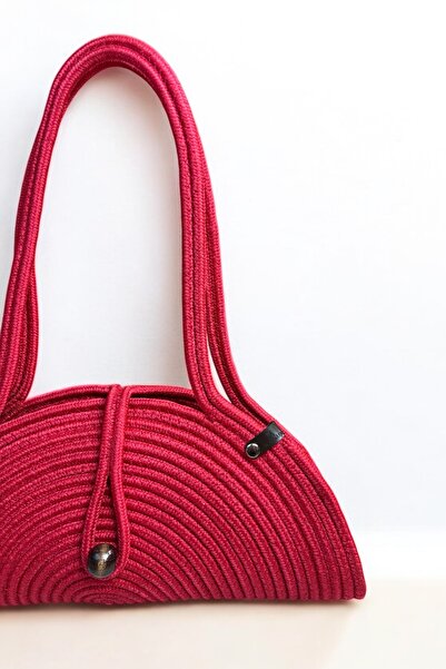 MaVaux Mia Natural Wooden Beaded Straw Look Shoulder Bag