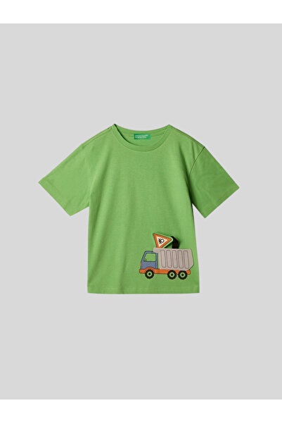 Benetton Boy's Figured Tshirt 1-6 Years Green