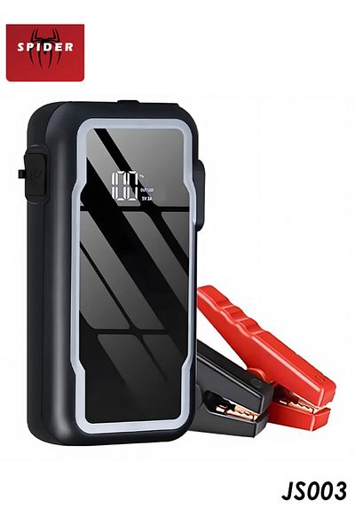 Spider Portable Jump Starter - 12V, 10000mAh with LED Light and Car Emergency Tools - JS003