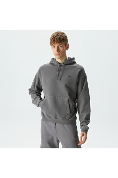 Lacoste Neo Heritage Unisex Loose Fit Kapüşonlu Gri Sweatshirt