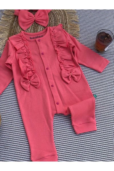 tinitins Baby Girl Bow Ruffle Romper