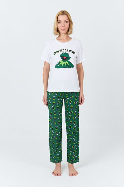 macharel jeans Women's Short Sleeve Printed Pajama Set