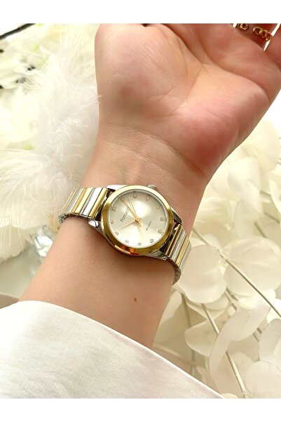 Ferrucci ساعة يد نسائية FERRUCCİ-(ذهبي وفضي)