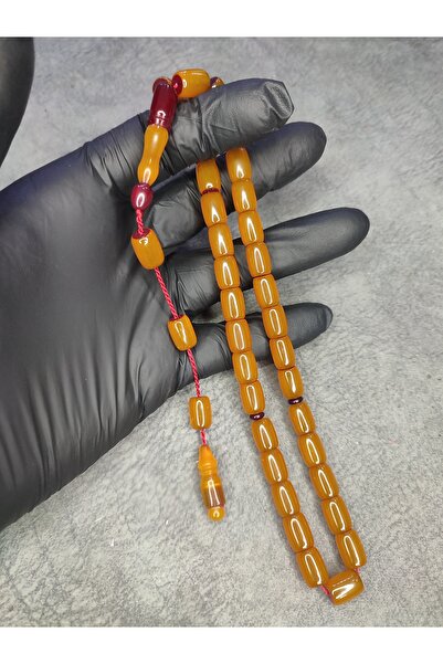 Mos Tespih Sistemli Usta İşi Üst Düzey Sıkma Kehribar Tesbih