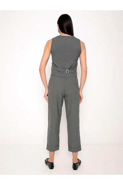 Coral Double Leg Trousers Vest Suit Gray