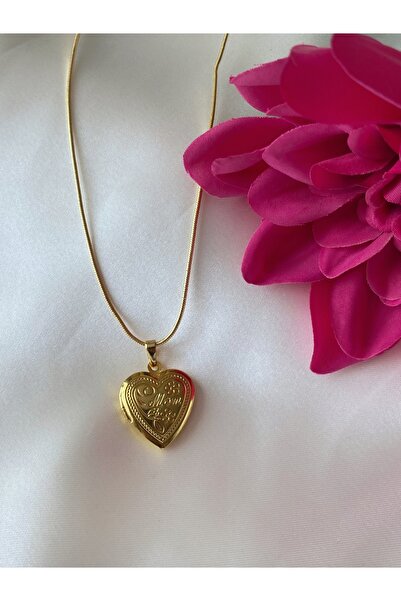 Asia by Leuvoié Asia By Leuvoie Mom Yazılı Açılır Kapaklı Kalp Kolye