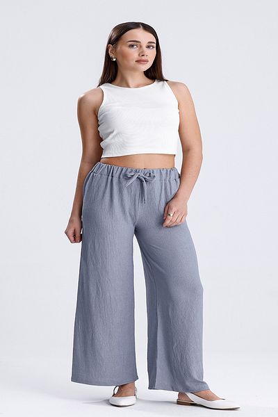 MD trend Women's Lace-Up Raschel Loose Pants
