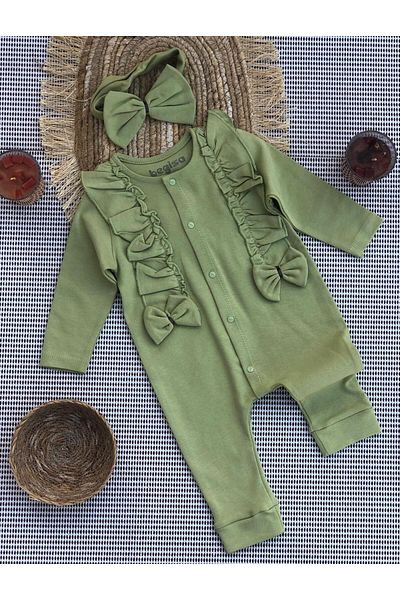 tinitins Baby Girl Bow Ruffle Romper