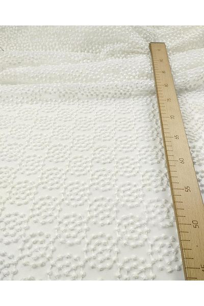 Kumaş Parça Τούλι Glitter σε Λευκό χρώμα (Πλάτος 140 cm x Μήκος 320 cm)